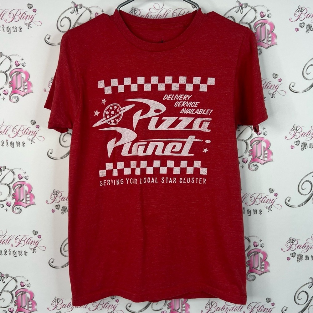 Disney Pizza Planet top shirt logo Toy Story Red T-Shirt graphic tee